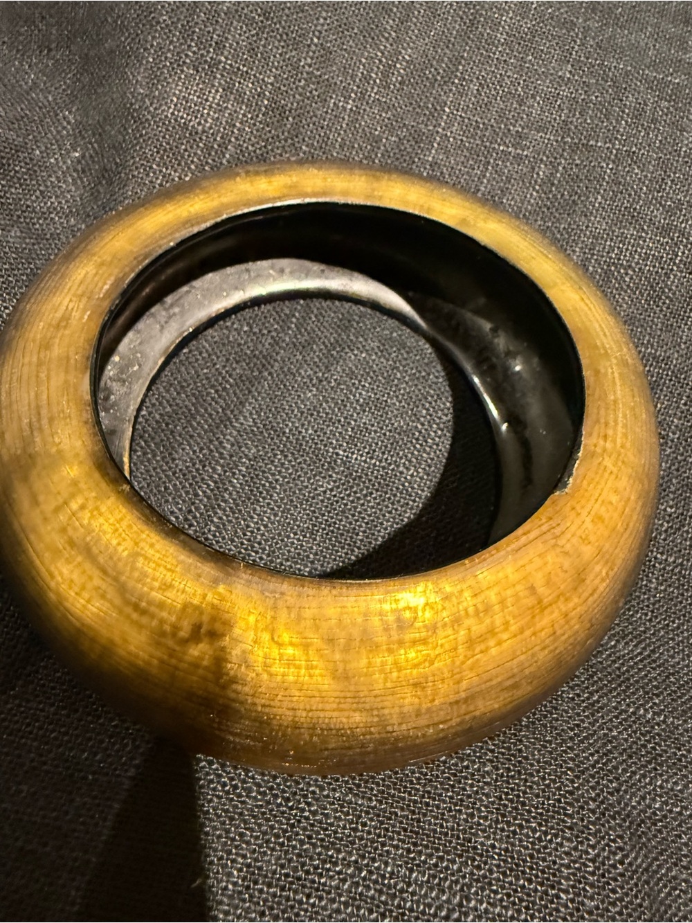 Alexis Bittar Gold and Black Resin Bangle Bracelet